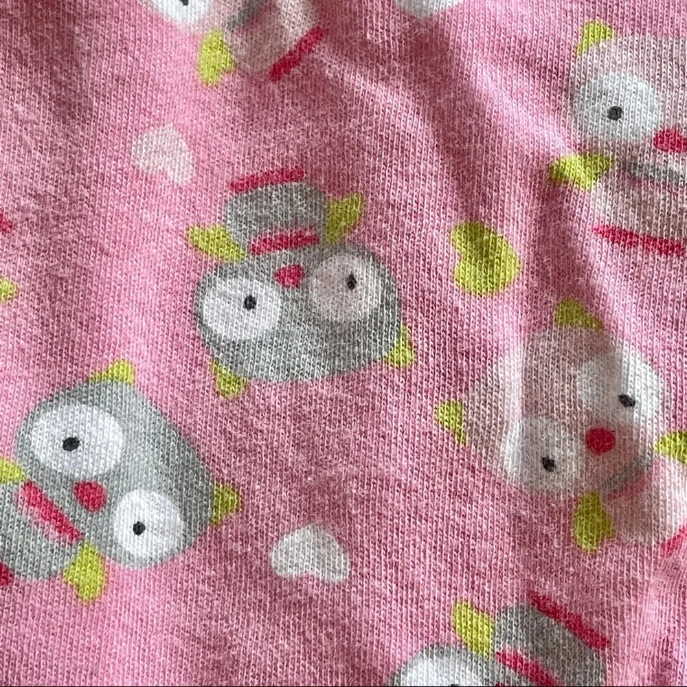 2 Girls Taggies Sleepers / Rompers w/ Owls, Sz 9 Mo